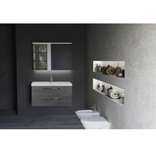 Set de meubles de salle de bains Sanox Seville lxhxp 81 x 170 x 46 cm couleur de façade béton anthracite avec vasque céramique blanc-thumb-3