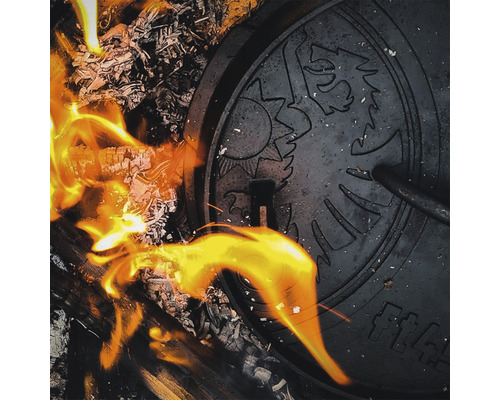 Foyer avec four hollandais à motif en relief