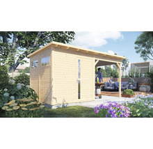 Gartenhaus Bertilo Pentus 2 inkl. Fußboden und Schleppdach 470 x 265 cm natur