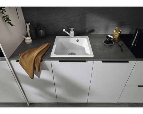 Küchenspüle mit Armatur in einer modernen Küchenumgebung.