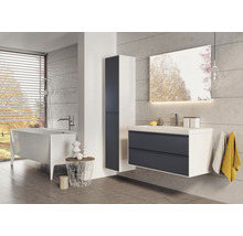 Badmöbel-Set Sanox Evora BxHxT 81 x 170 x 45,5 cm Frontfarbe anthrazit matt mit Waschtisch Keramik weiß und Waschtischunterschrank Waschtisch Spiegel mit LED-Beleuchtung-thumb-11