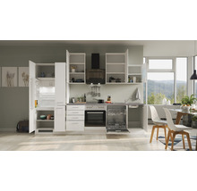 Cuisine complète Flex Well avec appareils Varo 310 cm blanc mat démontée variante réversible 00012314
