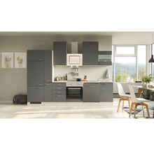 Cuisine complète Flex Well avec appareils Tiago 310 cm gris basalte mat démontée variante réversible 00012311
