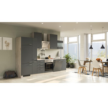 Cuisine complète Flex Well avec appareils Tiago 310 cm gris basalte mat démontée variante réversible 00012311