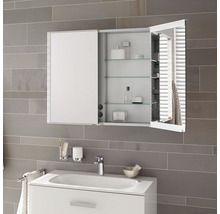 Spiegelschrank KEUCO Royal Match 80 x 16 x 70 cm silber 2-türig LED IP 20