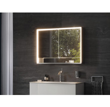 Armoire de toilette KEUCO Royal Lumos 80 x 16,5 x 73,5 cm argent 2 portes led IP 24