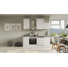 Cuisine complète Flex Well avec appareils Varo 220 cm blanc mat démontée variante réversible 00012013
