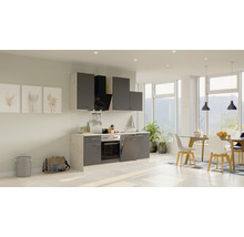 Cuisine complète Flex Well avec appareils Tiago 220 cm gris basalte mat démontée variante réversible 00012342