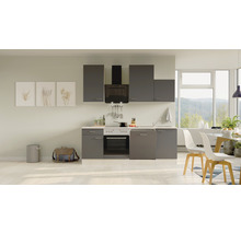 Cuisine complète Flex Well avec appareils Tiago 220 cm gris basalte mat démontée variante réversible 00012342