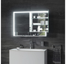 Armoire de toilette KEUCO Royal Lumos 80 x 16,5 x 73,5 cm argent 2 portes led IP 24 encastré