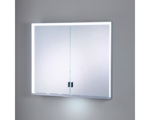 Armoire de toilette éclairée avec deux portes pour la salle de bain