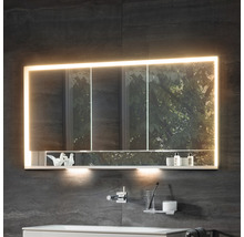 Armoire de toilette KEUCO Royal Lumos 140 x 16,5 x 73,5 cm argent 3 portes led IP 24 encastré