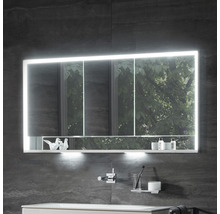 Armoire de toilette KEUCO Royal Lumos 140 x 16,5 x 73,5 cm argent 3 portes led IP 24 encastré