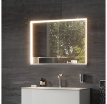 Armoire de toilette KEUCO Royal Lumos 105 x 16,5 x 73,5 cm argent 2 portes led IP 24 encastré