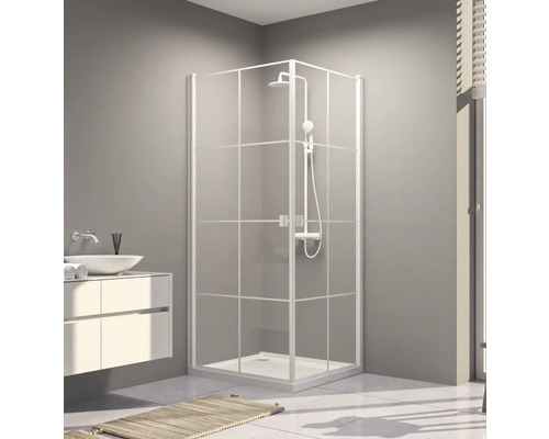 Store de douche d'angle avec cassette et store Kleine Wolke 138 + 62 x 240  cm gris 110 - HORNBACH Luxembourg