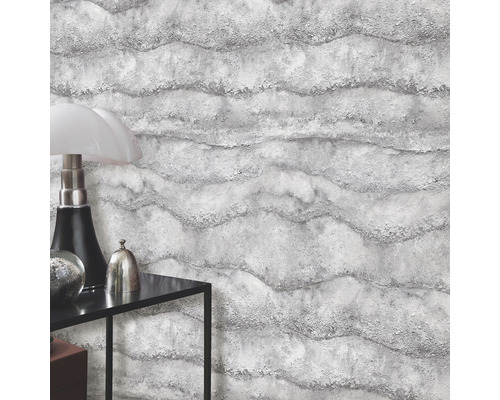 Gros plan d''un mur avec un papier peint ondulé en trois dimensions