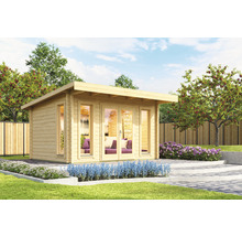 Gartenhaus Outdoor Life Barbados 3 Platin inkl. Fußboden 459 x 419 cm natur