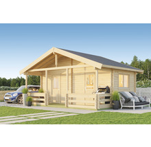Abri de jardin Outdoor Life Twin Cabin avec terrasse, plancher 680 x 480 cm naturel