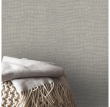 Papier peint intissé 32-662 peau de crocodile gris