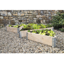 Jardinière surélevée système d'enfichage, cadre de palettes épaisseur de paroi 20 mm 120x80x20 cm nature-thumb-4