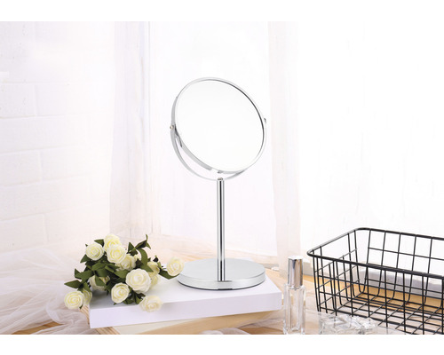 Miroir de courtoisie avec support sur une table