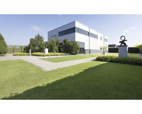 Vue extérieure d''un bâtiment d''entreprise avec jardin