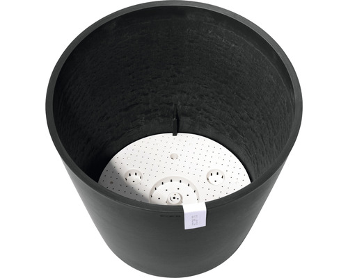 Pot de fleurs noir avec insert d''irrigation
