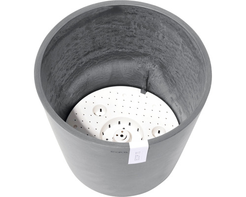 Pot de fleurs gris avec insert d''irrigation pour le jardin