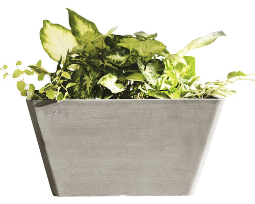 Rechteckiger Ecopots Blumenkübel mit Pflanzen