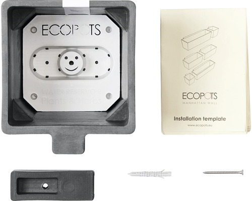 Ecopots Manhattan Wand Blumentopf mit Installationsmaterial