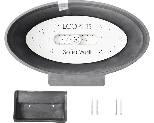ECOPOTS Sofia Pot de fleurs mural avec support mural et matériel de montage