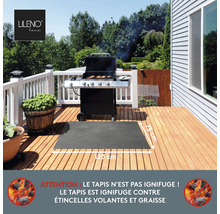 Grillmatte unter einem Grill auf einer Terrasse mit den Maßen 120 mal 75 Zentimeter