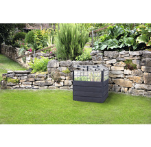 Jardinière surélevée classique GARANTIA Ergo Quadro Turbo Plus L 80 avec système d'économie d'eau Flora 80 x 80 x 80 cm wood