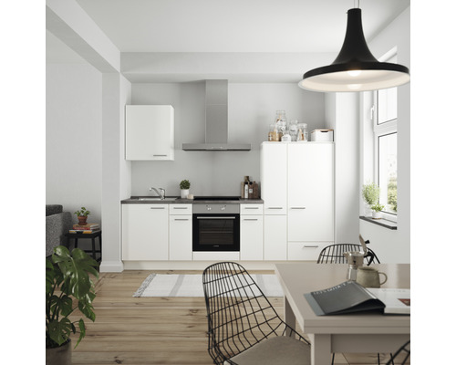 nobilia elements Küchenzeile ohne Geräte Urban 270 cm alpinweiss matt vormontiert Variante rechts 4004539037106