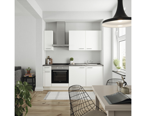 Nobilia elements Küchenzeile Urban 210 weiß Korpusfarbe Frontfarbe matt - Luxemburg cm HORNBACH weiß