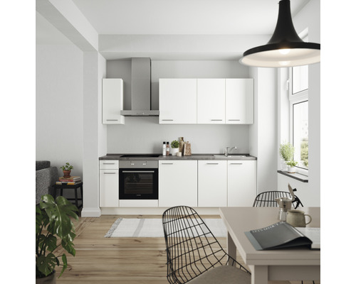 nobilia elements Küchenzeile mit Geräten Urban 240 cm alpinweiss matt vormontiert Variante links 4004539036994 nobilia elements Küchenzeile mit Geräten Urban 240 cm alpinweiss matt vormontiert Variante links 4004539036994