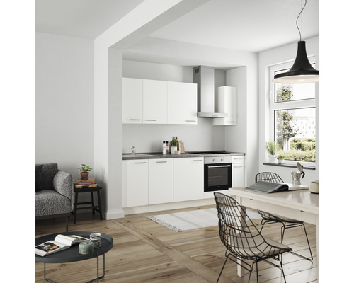 nobilia elements Küchenzeile mit Geräten Urban 240 cm alpinweiss matt vormontiert Variante rechts 4004539036956 nobilia elements Küchenzeile mit Geräten Urban 240 cm alpinweiss matt vormontiert Variante rechts 4004539036956