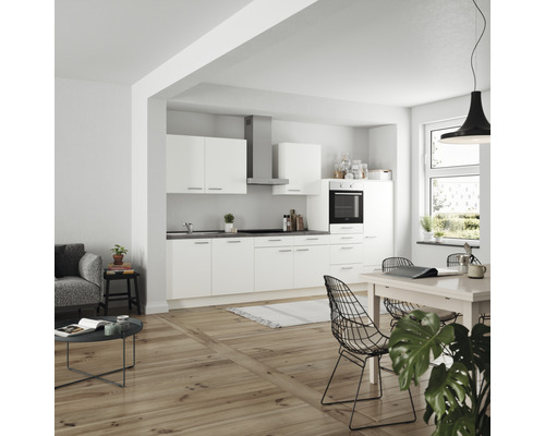 Nobilia elements Küchenzeile Urban Einbaugeräte inkl. weiß LAURUS - Luxemburg matt weiß Korpusfarbe cm Frontfarbe HORNBACH 360