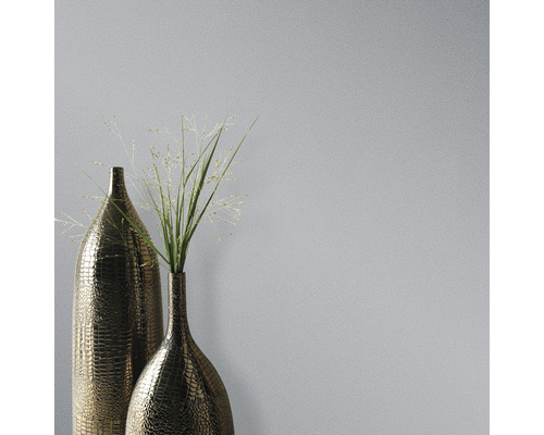 Nahaufnahme einer grauen Struktur Tapete mit zwei Vasen