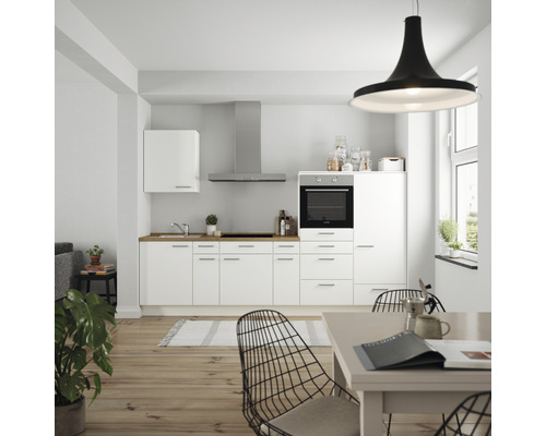 nobilia elements Küchenzeile mit Geräten Urban 300 cm alpinweiss matt vormontiert Variante rechts 4004539052567 nobilia elements Küchenzeile mit Geräten Urban 300 cm alpinweiss matt vormontiert Variante rechts 4004539052567