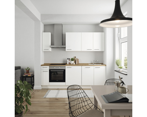 nobilia elements Küchenzeile mit Geräten Urban 240 cm alpinweiss matt vormontiert Variante links 4004539052284 nobilia elements Küchenzeile mit Geräten Urban 240 cm alpinweiss matt vormontiert Variante links 4004539052284