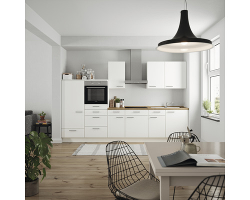 Küchenzeile weiß HORNBACH Nobilia weiß Korpusfarbe elements Frontfarbe - matt Urban Luxemburg cm 330