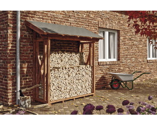 Abri bûches SKAN HOLZ Paul 1 190 x 70 x 229 cm noyer