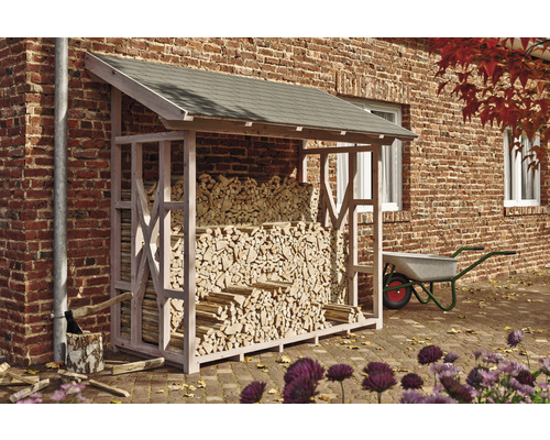 Kaminholzunterstand SKAN HOLZ Paul 2 240 x 100 x 243 cm natur