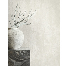 Helle Wandgestaltung mit Putzstruktur, Vase und Dekoration