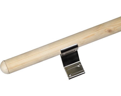 Main courante en bois avec support en métal