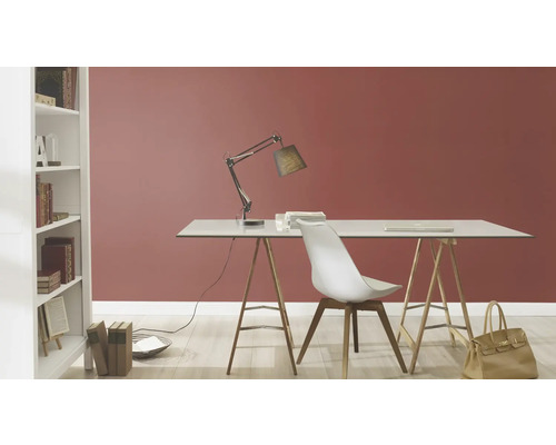 Exemple d''aménagement : bureau avec lampe et chaise dans une pièce avec bibliothèque.