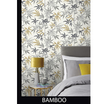 Schlafzimmer mit Bambus Tapete