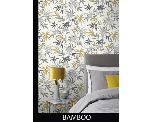 Schlafzimmer mit Bambus Tapete
