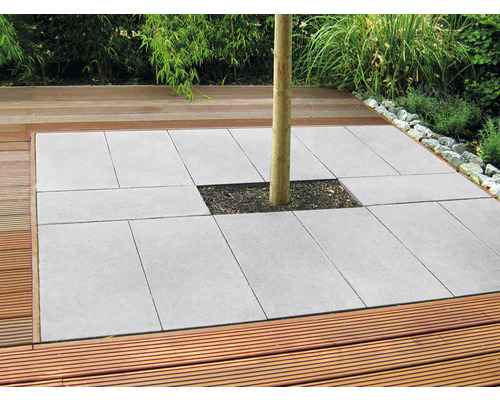 Dalle de terrasse en béton, gris avec chanfrein 75 x 50 x 5 cm